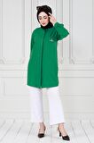 Kapağı Taş Detaylı Tunik-Yeşil