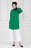 Kapağı Taş Detaylı Tunik-Yeşil