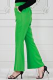 İspanyol Paça Pantolon-Yeşil
