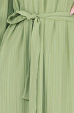 Robalı Kuşaklı Ada Elbise-Fıstık Yeşili