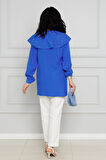 Geniş Yaka İncili Tunik-Mavi