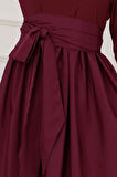 Mia Balon Elbise-Bordo