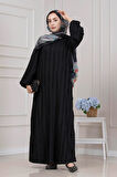 Fırfır Detaylı Rüya Elbise-SİYAH