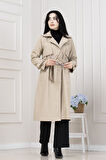 Kolu Kemer Detaylı Trençkot-BEJ
