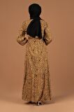 Leopar Desenli Viscon Elbise-Hardal