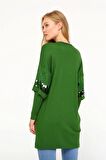 FTZ Women Kadın Önü Pul Detaylı Tunik Yeşil