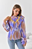 Ftz Women Kadın Şifon Bluz Mor 30467