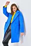 Ftz Women Kadın Kaşe Kaban Saks Mavi 30626