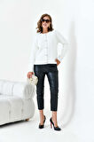 Ftz Kadın Düğme Detaylı Hırka Ekru 20788