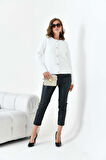 Ftz Kadın Düğme Detaylı Hırka Ekru 20788