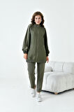 Ftz Kadın Kapitone Detay Takım Haki 30910