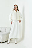 FTZ Women Kadın Angora Etekli Takım  Ekru 30986