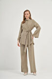 FTZ Women Kadın Modal Pantolonlu Takım  Haki 31011