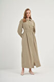 FTZ Women Kadın Modal Elbise  Haki 31033