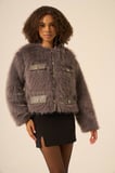 FTZ Women Kadın Peluş Mont  Füme 31241