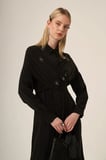 FTZ Women Kadın İpek Kupra Taşli Elbise  Siyah 31345