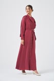 FTZ Women Kadın İpek Kupra Elbise  Bordo 31356