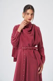 FTZ Women Kadın İpek Kupra Elbise  Bordo 31356