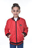 Kız Çocuk Kolej Yaka Astarlı Su Ve Rüzgar Geçirmez Fermuarlı Mont Ceket