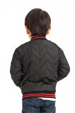 Erkek Çocuk Kolej Yaka Astarlı Su Ve Rüzgar Geçirmez Fermuarlı Mont Ceket