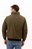 Erkek Astarlı Dik Yaka Mevsimlik Su Ve Rüzgar Geçirmez Mont