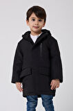 Erkek Çocuk Kürklü Su Ve Rüzgar Geçirmez Kapüşonlu 3 Kışlık Mont & Kaban & Parka