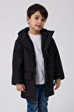 Erkek Çocuk Kürklü Su Ve Rüzgar Geçirmez Kapüşonlu 3 Kışlık Mont & Kaban & Parka