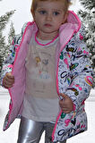 Spor Kız Spor Çocuk Içi Polarlı Kapüşonlu Girls Yazılı Kelebek Desenli   Mont & Kaban & Parka
