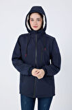 Spor Kadın Taba  Kürklü Su Ve Rüzgar Geçirmez Kapüşonlu  Mont & Kaban & Parka