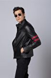 Siyah Elvis Erkek Deri Mont