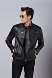 Siyah Elvis Erkek Deri Mont