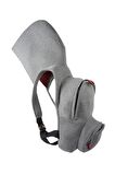 Morikukko Basic Gri Bordo Kapüşonlu Küçük Sırt Çantası