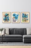 Triple Art Flower Ahşap Tablo