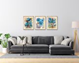 Triple Art Flower Ahşap Tablo