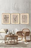 Triple Art 3 Çiçek Ahşap Tablo