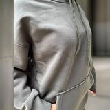 Unisex Üç İplik Şardonlu Oversize Hoodieli Eşofman Takımı