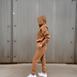 Oversize İki İplik Şardonlu Beli Lastikli Kadın Eşofman Takımı