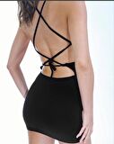 Sandy Cut Out Detay Askılı Mini Elbise