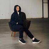 Unisex Üç İplik Şardonlu Kapüşonlu Hırkalı Eşofman Takımı