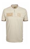Erkek Taş Slim Fit Hakim Yaka Ribanalı Baskılı %100 Pamuk T-shirt Jeans 1975