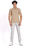 Erkek Polo Yaka Tişört Bej %100 Pamuk Slim Fit POLO T-SHİRT NCS JEANS 1055