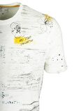 Erkek Beyaz Bisiklet Yaka Baskılı Slim Fit %100 Pamuk T-shirt Jeans 1953
