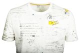 Erkek Beyaz Bisiklet Yaka Baskılı Slim Fit %100 Pamuk T-shirt Jeans 1953