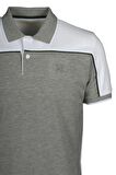 Beyaz Erkek Slim Fit Kırışmaz Polo Yaka Fitil Renk Geçişli Kol Ribanalı %100 Pamuk T-shirt JEANS 1163