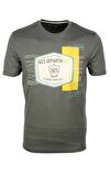 Ncs Haki Bisiklet Yaka Slim Fit Dar Kesim Baskılı T-shirt 1216