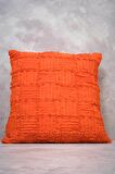 Peraluna FOAM PILLOW Şifon Şerit Triko Yastık Kılıfı 45X45 CM Turuncu