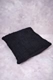 Peraluna FOAM PILLOW Şifon Şerit Triko Yastık Kılıfı 45X45 CM Siyah