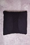 Peraluna FOAM PILLOW Şifon Şerit Triko Yastık Kılıfı 45X45 CM Siyah