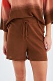 Peraluna SİRİ BLOUSE & SHORTS Yazlık Triko Kadın Şort Takım Somon