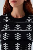 Peraluna GEMINI PULLOVER Ağaç Desenli Standart Kesim Kadın Triko Kazak Siyah/Ekru